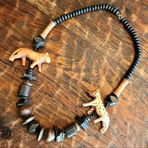 Vintage Chunky African Safari Animal Necklace